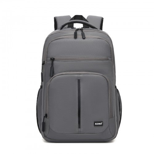 Kono 15.6 Inch Laptop Backpack For Work And Business Travel Grey | Neil's Luggage Store