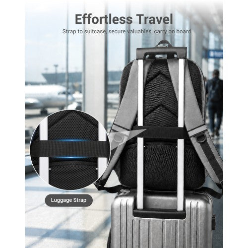 Kono 15.6 Inch Laptop Backpack For Work And Business Travel Grey | Neil's Luggage Store