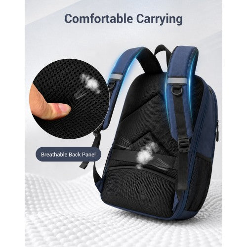 Kono 15.6 Inch Laptop Backpack Durable Comfortable Compartment Navy Travel | Neil's Luggage Store