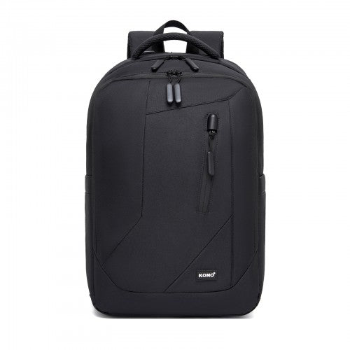 BPK2519 - Kono Laptop Backpack with 15.6" Laptop Compartment, Stylish Commuter Bag with Reflective Straps - Black | Neil's Luggage Store