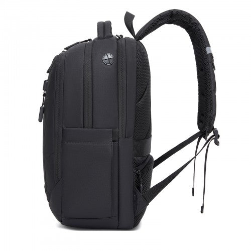 BPK2519 - Kono Laptop Backpack with 15.6" Laptop Compartment, Stylish Commuter Bag with Reflective Straps - Black | Neil's Luggage Store