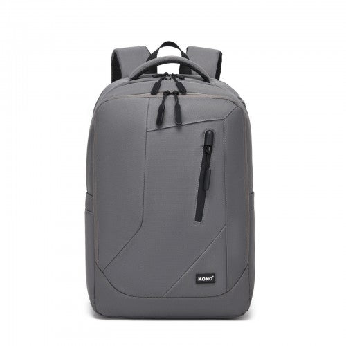 Kono Laptop Backpack Fifteen Point Six Inch Compartment Reflective Straps Grey | Neil's Luggage Store