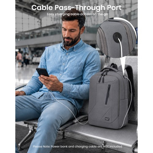 Kono Laptop Backpack Fifteen Point Six Inch Compartment Reflective Straps Grey | Neil's Luggage Store