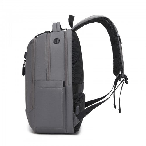 Kono Laptop Backpack Fifteen Point Six Inch Compartment Reflective Straps Grey | Neil's Luggage Store