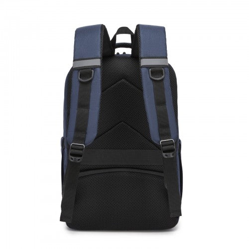 Kono Laptop Backpack With 15.6 Inch Laptop Compartment Reflective Straps Navy | Neil's Luggage Store