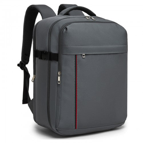 Kono 32L Cabin Backpack 17 Inch Laptop Rucksack With Trolley Strap Grey | Neil's Luggage Store