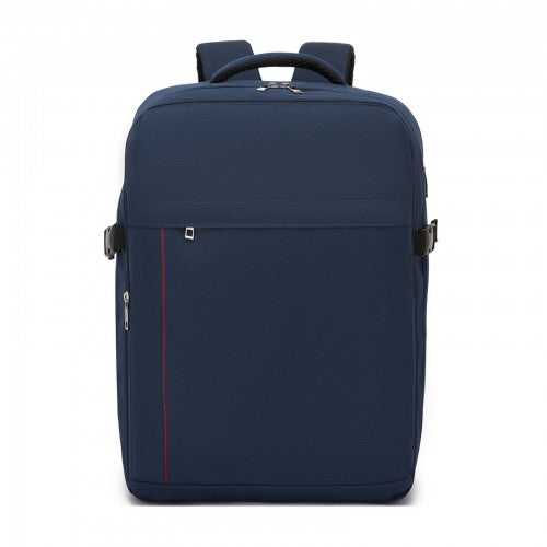 Kono 32L Upgraded Cabin Backpack 17 Inch Laptop Navy With Luggage Trolley Strap | Neil's Luggage Store