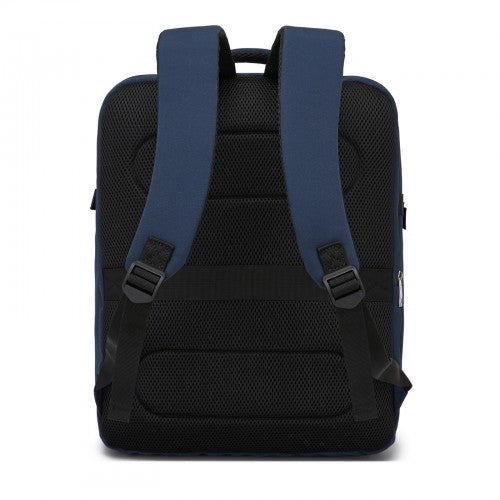 Kono 32L Upgraded Cabin Backpack 17 Inch Laptop Navy With Luggage Trolley Strap | Neil's Luggage Store