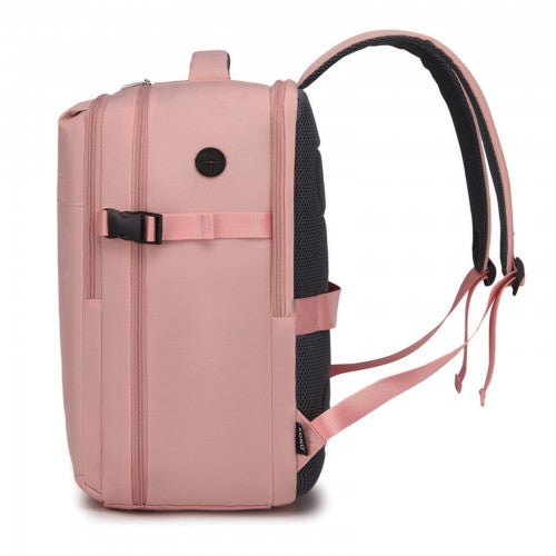 Kono 32L Pink Cabin Backpack 17.3 Inch Laptop Rucksack With Breathable Straps | Neil's Luggage Store