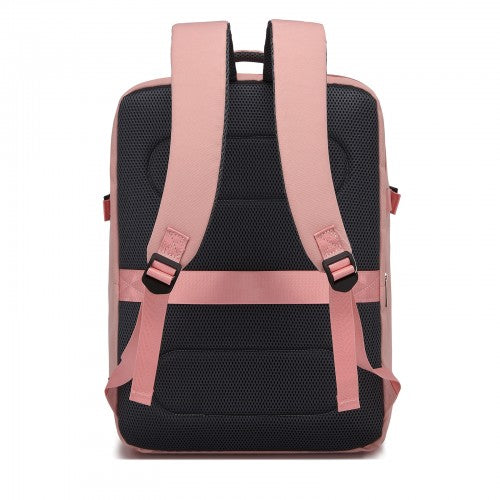 Kono 32L Pink Cabin Backpack 17.3 Inch Laptop Rucksack With Breathable Straps | Neil's Luggage Store
