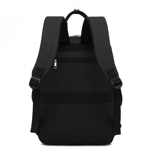 BPK2527 - Kono Functional Water-Resistant Laptop Backpack, Trendy Design with Padded Sleeve and Multiple Practical Compartments - Black | Neil's Luggage Store