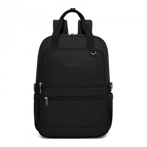 BPK2527 - Kono Functional Water-Resistant Laptop Backpack, Trendy Design with Padded Sleeve and Multiple Practical Compartments - Black | Neil's Luggage Store