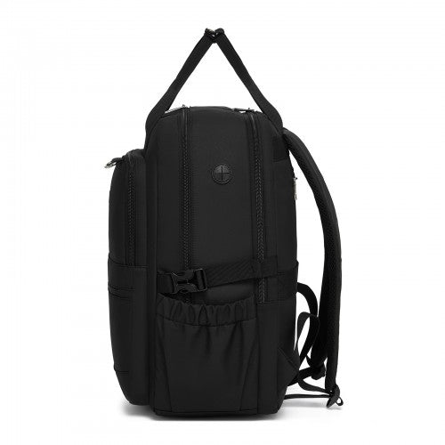 BPK2527 - Kono Functional Water-Resistant Laptop Backpack, Trendy Design with Padded Sleeve and Multiple Practical Compartments - Black | Neil's Luggage Store