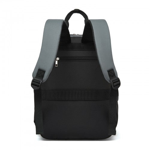BPK2527 - Kono Functional Water-Resistant Laptop Backpack, Trendy Design with Padded Sleeve and Multiple Practical Compartments - Grey and Beige | Neil's Luggage Store