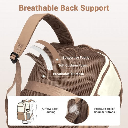 Kono Compact 15.6 Inch Laptop Travel Backpack Under Seat Trolley Sleeve Beige | Neil's Luggage Store