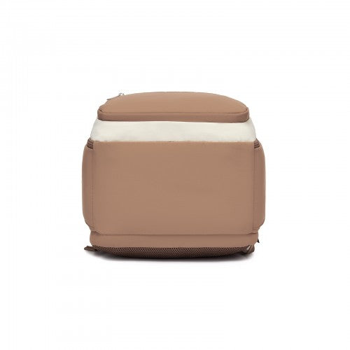 Kono Compact 15.6 Inch Laptop Travel Backpack Under Seat Trolley Sleeve Beige | Neil's Luggage Store
