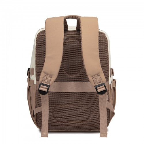 Kono Compact 15.6 Inch Laptop Travel Backpack Under Seat Trolley Sleeve Beige | Neil's Luggage Store