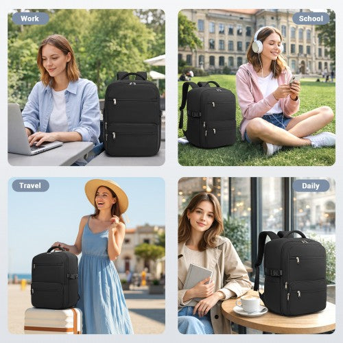 Kono Compact 15.6 Inch Laptop Backpack Trolley Sleeve Under Seat Storage Black | Neil's Luggage Store