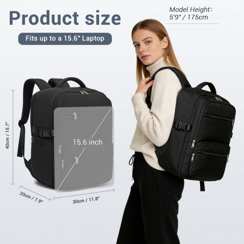 Kono Compact 15.6 Inch Laptop Backpack Trolley Sleeve Under Seat Storage Black | Neil's Luggage Store