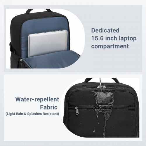 Kono Compact 15.6 Inch Laptop Backpack Trolley Sleeve Under Seat Storage Black | Neil's Luggage Store
