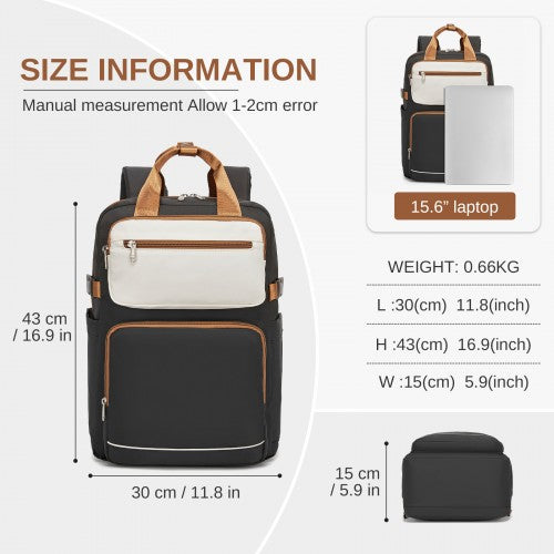 Kono Water Resistant Laptop Backpack For Travel And Commute Reflective Strip | Neil's Luggage Store