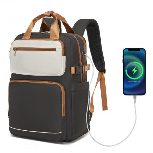 Kono Water Resistant Laptop Backpack For Travel And Commute Reflective Strip | Neil's Luggage Store
