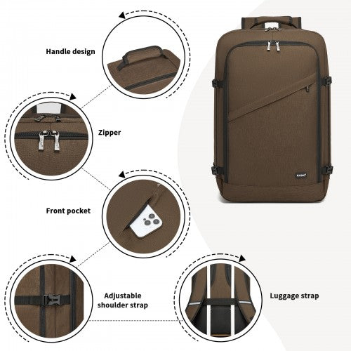 BPK2531L - Kono Multi-purpose Business Large Backpack–Fits 15.6" Laptop, Ideal for Work, Travel & Daily Commute - Brown | Neil's Luggage Store
