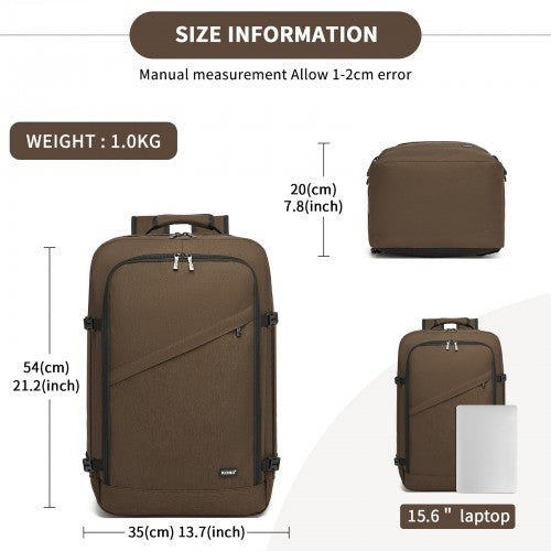 BPK2531L - Kono Multi-purpose Business Large Backpack–Fits 15.6" Laptop, Ideal for Work, Travel & Daily Commute - Brown | Neil's Luggage Store