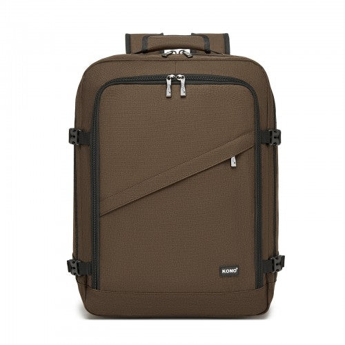 BPK2531M - Kono Multi-purpose Business Medium-sized Backpack–Fits 15.6" Laptop, Ideal for Work, Travel & Daily Commute - Brown