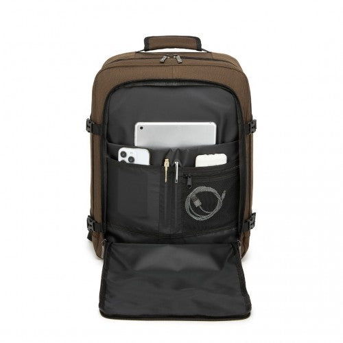BPK2531M - Kono Multi-purpose Business Medium-sized Backpack–Fits 15.6" Laptop, Ideal for Work, Travel & Daily Commute - Brown