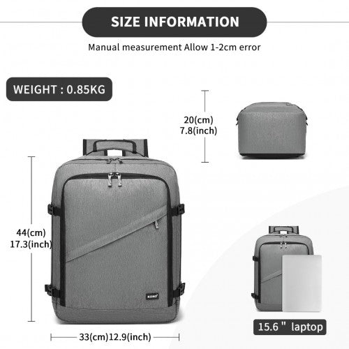 BPK2531M - Kono Multi-purpose Business Medium-sized Backpack–Fits 15.6" Laptop, Ideal for Work, Travel & Daily Commute - Grey | Neil's Luggage Store