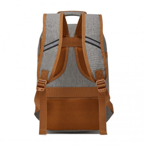 BPK2531S - Kono Multi-purpose Business Carry-On Backpack–Fits 15.6" Laptop, Ideal for Work, Travel & Daily Commute - Grey and Brown
