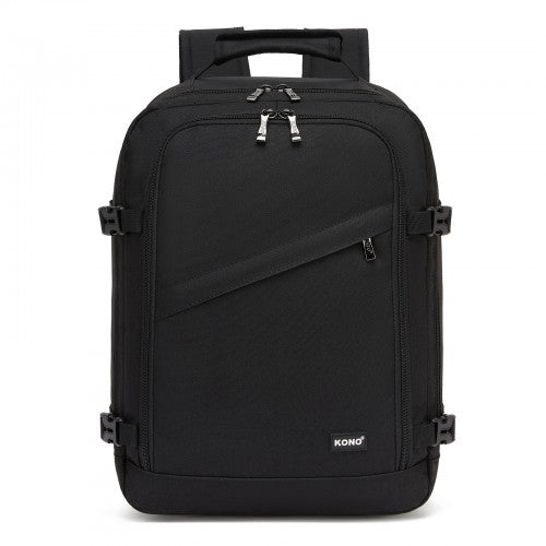 BPK2551 - Kono Flexible Cabin Backpack 30×20×40-Fits 15.6" Laptop, Clamshell Access-Great for Holidays, Work Trips & Commuting - Black | Neil's Luggage Store