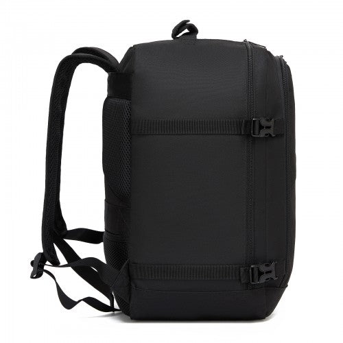 BPK2551 - Kono Flexible Cabin Backpack 30×20×40-Fits 15.6" Laptop, Clamshell Access-Great for Holidays, Work Trips & Commuting - Black | Neil's Luggage Store