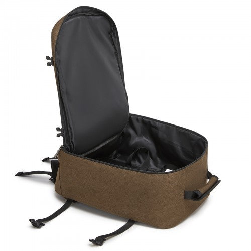 Kono Flexible Cabin Backpack Fits 15.6 Inch Laptop Clamshell Access Brown | Neil's Luggage Store