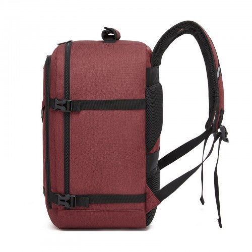 Kono BPK2551 Flexible Cabin Backpack 24L Fits 15.6 Inch Laptop Burgundy | Neil's Luggage Store