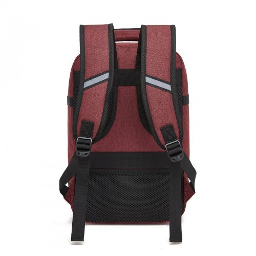 Kono BPK2551 Flexible Cabin Backpack 24L Fits 15.6 Inch Laptop Burgundy | Neil's Luggage Store