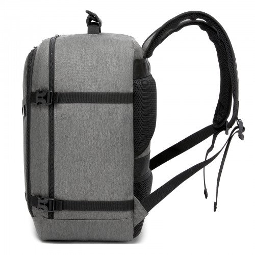 BPK2551 - Kono Flexible Cabin Backpack 30×20×40-Fits 15.6" Laptop, Clamshell Access-Great for Holidays, Work Trips & Commuting - Grey | Neil's Luggage Store