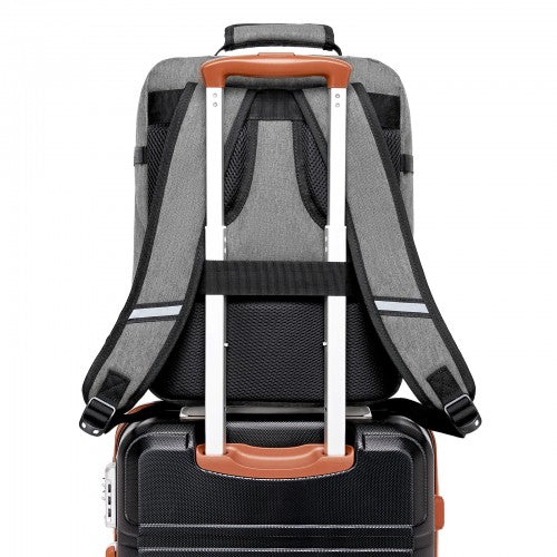 BPK2551 - Kono Flexible Cabin Backpack 30×20×40-Fits 15.6" Laptop, Clamshell Access-Great for Holidays, Work Trips & Commuting - Grey | Neil's Luggage Store