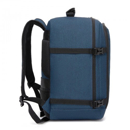 Kono Flexible Cabin Backpack 30x20x40 Fits 15.6 Inch Laptop Navy | Neil's Luggage Store