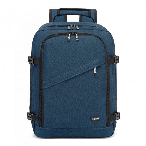 Kono Flexible Cabin Backpack 30x20x40 Fits 15.6 Inch Laptop Navy | Neil's Luggage Store