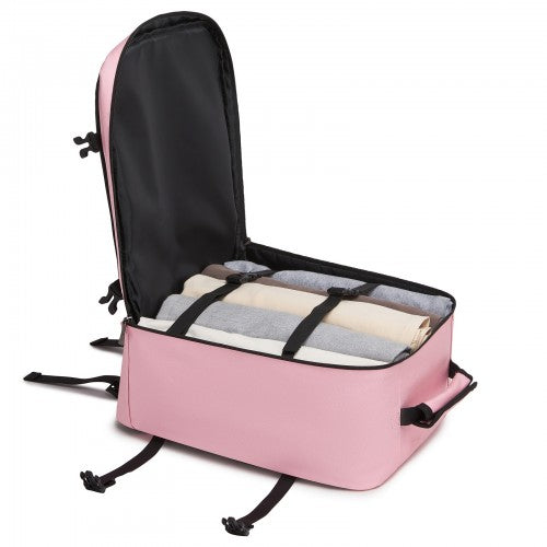 BPK2551 - Kono Flexible Cabin Backpack 30×20×40-Fits 15.6" Laptop, Clamshell Access-Great for Holidays, Work Trips & Commuting - Pink
