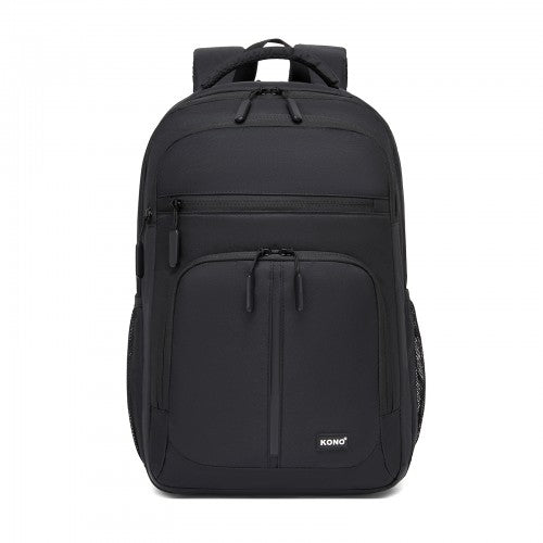 Kono Laptop Backpack With 15.6 Inch Laptop Compartment Durable For Work Black | Neil's Luggage Store