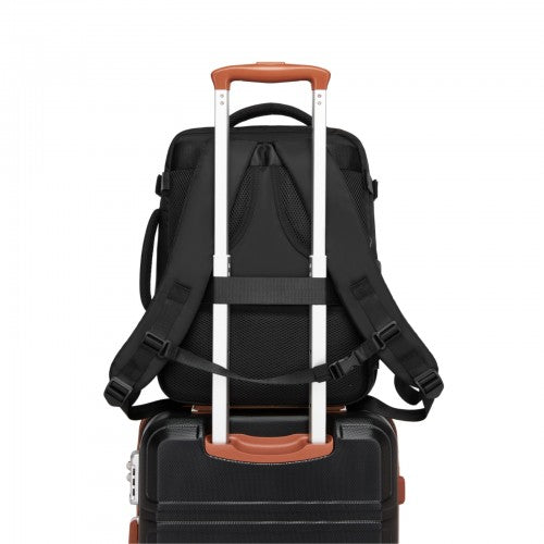 BPK2601- Kono Cabin Travel Backpack 40×20×30 cm – Water-Resistant, Multi-Compartment, Padded Laptop, Anti-Theft, Carry-On Tote - Black | Neil's Luggage Store