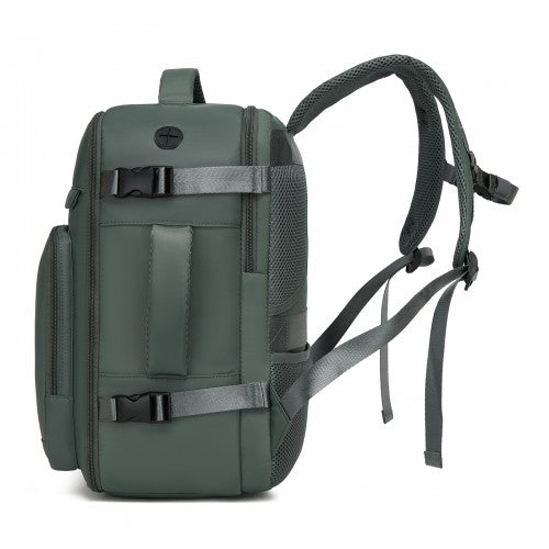 BPK2601- Kono Cabin Travel Backpack 40×20×30 cm – Water-Resistant, Multi-Compartment, Padded Laptop, Anti-Theft, Carry-On Tote - Green | Neil's Luggage Store