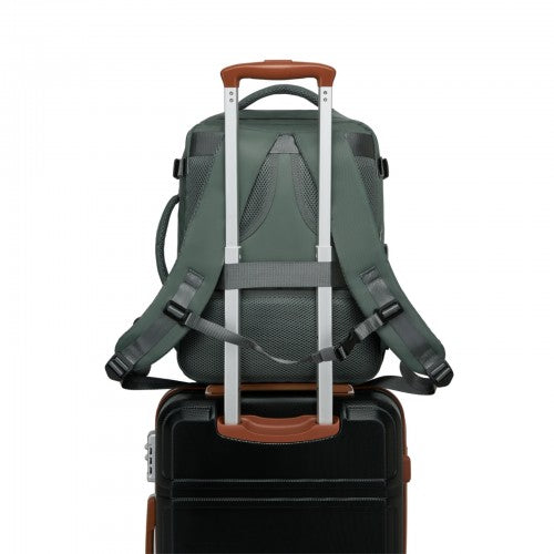 BPK2601- Kono Cabin Travel Backpack 40×20×30 cm – Water-Resistant, Multi-Compartment, Padded Laptop, Anti-Theft, Carry-On Tote - Green | Neil's Luggage Store