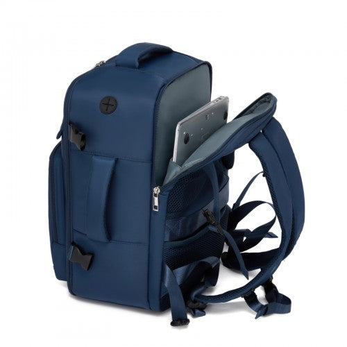 BPK2601- Kono Cabin Travel Backpack 40×20×30 cm – Water-Resistant, Multi-Compartment, Padded Laptop, Anti-Theft, Carry-On Tote - Navy | Neil's Luggage Store