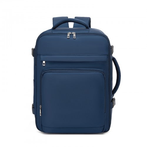 BPK2601- Kono Cabin Travel Backpack 40×20×30 cm – Water-Resistant, Multi-Compartment, Padded Laptop, Anti-Theft, Carry-On Tote - Navy | Neil's Luggage Store