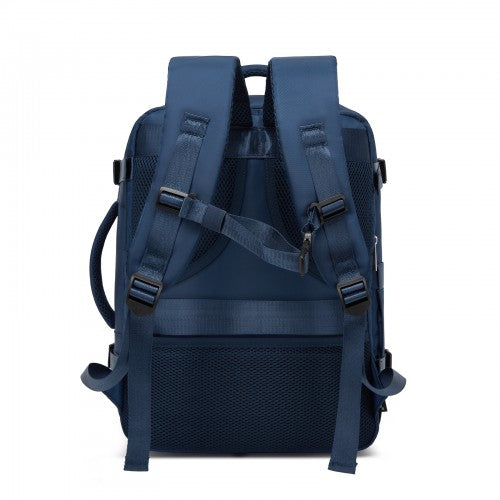 BPK2601- Kono Cabin Travel Backpack 40×20×30 cm – Water-Resistant, Multi-Compartment, Padded Laptop, Anti-Theft, Carry-On Tote - Navy | Neil's Luggage Store