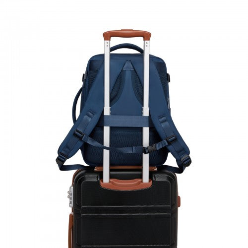 BPK2601- Kono Cabin Travel Backpack 40×20×30 cm – Water-Resistant, Multi-Compartment, Padded Laptop, Anti-Theft, Carry-On Tote - Navy | Neil's Luggage Store
